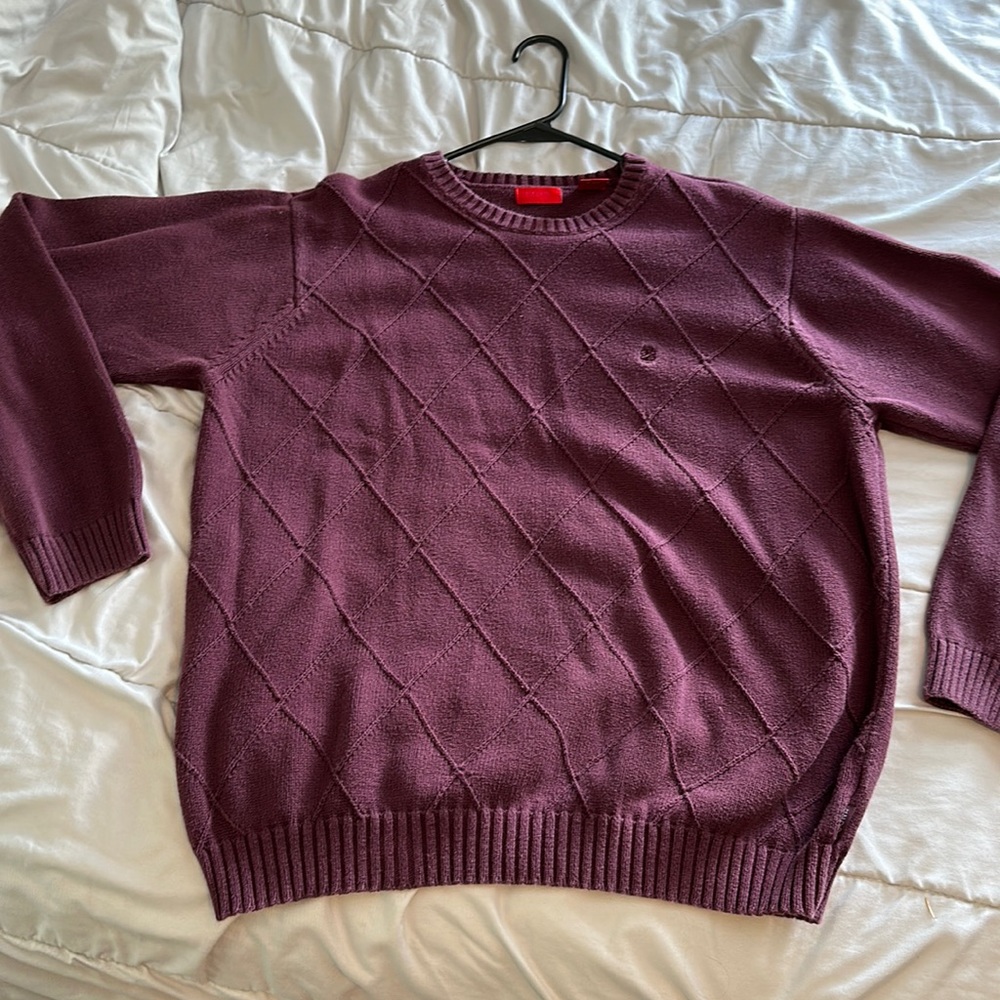Maroon Oversized IZOD Grandpa Sweater